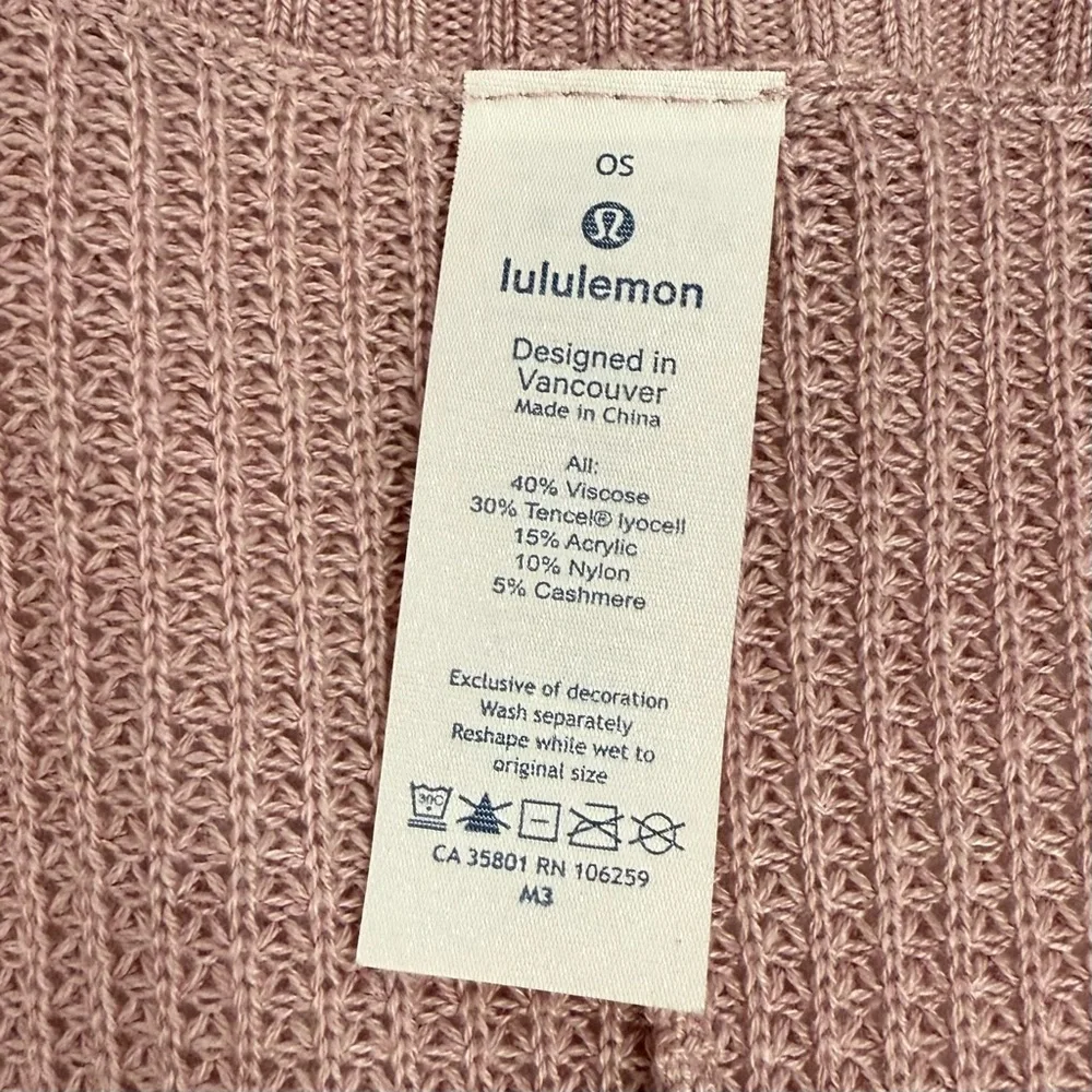 Lululemon Forward Flow Cape Heathered Mink Berry Pink Cashmere Blend